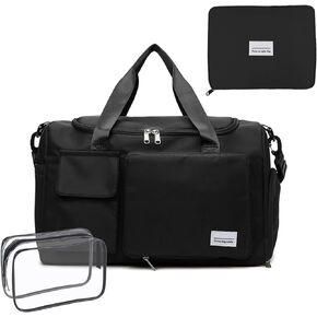 Gym Bag for Women, SHAIDOJIO Foldable Travel Duffle Bag With Shoes Compartment, Large Capacity Weekender Overnight Bag with Dry & Wet Pocket, Gym Tote Bag for Travel, Workout, Sport (Green)