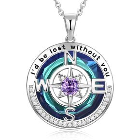 Jewelry for Women Crystal Necklace Gift for Wife Valentine's Day Gift for Women Wife 925 Sterling Silver Necklaces Gift for Her Girlfriends Anniversary Birthday Gifts for Wife Women Gifts on Christmas