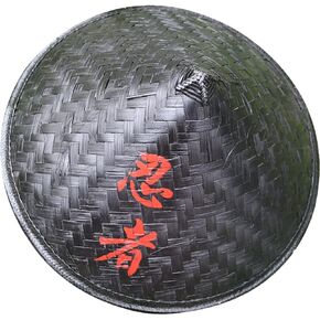 STOBOK Ninja Bamboo Hat Japan Samurai Hat Bamboo Hat Cosplay Knight Black Hat Vietnamese Japanese Coolie Straw Bamboo Cone Hat for Garden Farmer Fishing in Kuwait