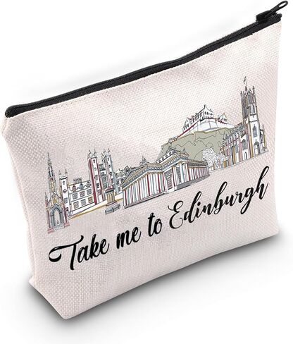 حقيبة مكياج للسفر من WZMPA Edinburgh Scotland هدية لعطلة نهاية الأسبوع في Edinburgh Take Me To Edinburgh Zipper Pouch Bag هدية لرحلة Edinburgh (خذ Edinburgh) in Kuwait