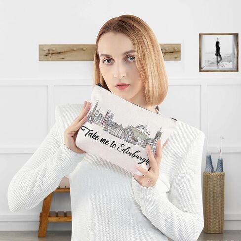 حقيبة مكياج للسفر من WZMPA Edinburgh Scotland هدية لعطلة نهاية الأسبوع في Edinburgh Take Me To Edinburgh Zipper Pouch Bag هدية لرحلة Edinburgh (خذ Edinburgh) in Kuwait
