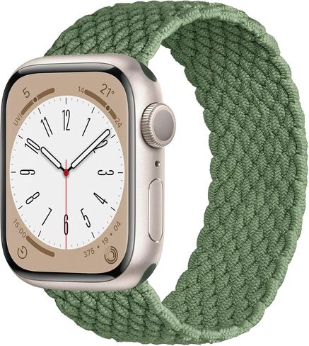 OMECKY حلقة منفردة مضفرة قابلة للتمدد متوافقة مع Apple Watch Band Series 9 8 7 6 5 4 3 38 مم 40 مم 41 مم 42 مم 44 مم 45 مم 49 مم للنساء والرجال، حزام رياضي مرن من النايلون اللطيف لـ iWatch SE/Ultra 1/2 in Kuwait