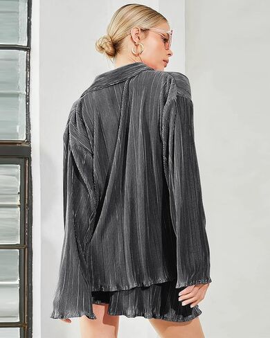 BLANCHES 2 Piece Outfits For Women - Lounge Sets Pajama Sets Long Sleeve Button Down Shirts And Shorts Fall Tracksuit in Kuwait