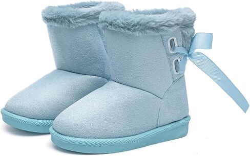 بيجي بيجي أحذية شتوية للأطفال البنات والأولاد وبطانة من الفرو أحذية الثلوج أحذية مسطحة دافئة أحذية خارجية للأطفال (طفل صغير/طفل صغير) in Kuwait