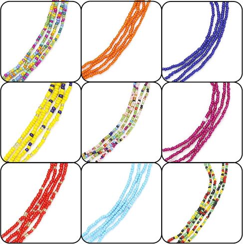 Taouzi Waist Beads for Women Colorful Beaded Body Chain Elastic String Waist Chain Beach Bikini Belly Chains Summer Jewelry for Women Girls in Kuwait