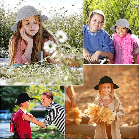 قبعة Bienvenu للأطفال من الصوف بنسبة 100% فيدورا قبعة مرنة للفتيات in Kuwait