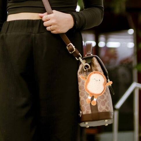Toast Bread Coin Purse Pouch Cute Wallet Keychain Accessories for Women Girls Small Coin Money Bag Pendant Cartoon Coin Holder Wallet Handbag Backpack Decorations Key Pouch Key Decor for Keychains in Saudi Arabia