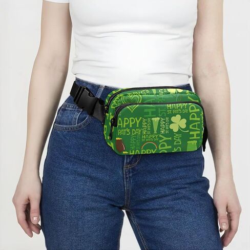 Happy St. Patrick's Day Fanny Pack للنساء والرجال، حقيبة بحزام كروس، حقيبة خصر عصرية مع حقيبة بحزام قابل للتعديل للفتيات المراهقات والأولاد in Kuwait