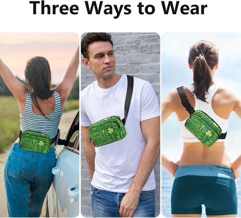 Happy St. Patrick's Day Fanny Pack للنساء والرجال، حقيبة بحزام كروس، حقيبة خصر عصرية مع حقيبة بحزام قابل للتعديل للفتيات المراهقات والأولاد in Kuwait