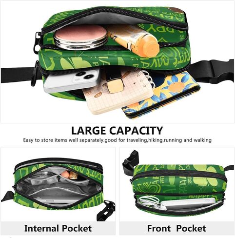 Happy St. Patrick's Day Fanny Pack للنساء والرجال، حقيبة بحزام كروس، حقيبة خصر عصرية مع حقيبة بحزام قابل للتعديل للفتيات المراهقات والأولاد in Kuwait