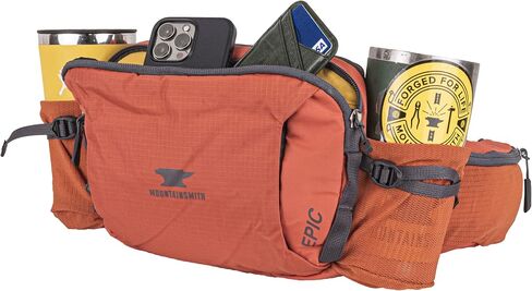 Mountainsmith Epic Lumbar Small الخصر وحزمة Fanny، الجري، المشي لمسافات طويلة، ركوب الدراجات، السفر، والأنشطة الرياضية في الهواء الطلق مع جيوب مزدوجة لزجاجة المياه، أسود تراثي in Saudi Arabia