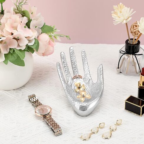 ELLDOO بوذا صينية مجوهرات يدوية حامل حلقات عرض مجوهرات حامل مجوهرات يدوي حلية تخزين الأطباق، ذهبي in Kuwait