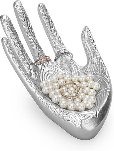 ELLDOO بوذا صينية مجوهرات يدوية حامل حلقات عرض مجوهرات حامل مجوهرات يدوي حلية تخزين الأطباق، ذهبي in Kuwait