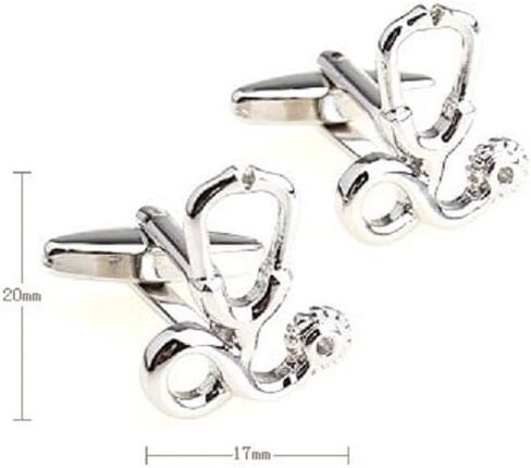 MRCUFF Stethoscope MD Doctor Pair of Cufflinks in a Presentation Gift Box & Polishing Cloth in Saudi Arabia
