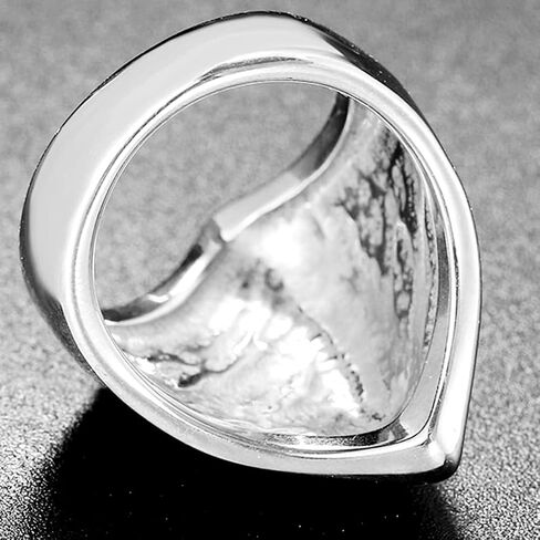Jude Jewelers Stainless Steel Irregular Shape Mountain Hill Pyramid Shape Biker Statement Cocktail Party Ring in Saudi Arabia