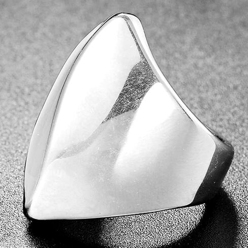 Jude Jewelers Stainless Steel Irregular Shape Mountain Hill Pyramid Shape Biker Statement Cocktail Party Ring in Saudi Arabia
