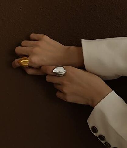 Jude Jewelers Stainless Steel Irregular Shape Mountain Hill Pyramid Shape Biker Statement Cocktail Party Ring in Saudi Arabia