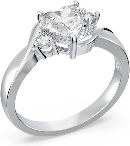 خاتم جوهرة الميلاد من PLATYCO من الفضة الإسترليني عيار 925، خاتم جوهرة الميلاد على شكل قلب، هدية عيد ميلاد لمحبي الأم والأصدقاء in Kuwait