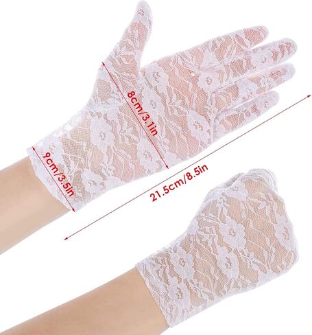 Yolev Lady Lace Floral Gloves Women's Short Lace Gloves Bridal Prom Gloves Tea Party Gloves for Wedding Opera Evening in Saudi Arabia