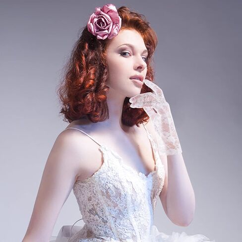 Yolev Lady Lace Floral Gloves Women's Short Lace Gloves Bridal Prom Gloves Tea Party Gloves for Wedding Opera Evening in Saudi Arabia