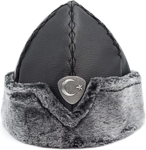 Yasir Turkish Ottoman Bork Hat Ertugrul Dirilis Fur Leather Winter Cap IYI #2006 in Saudi Arabia