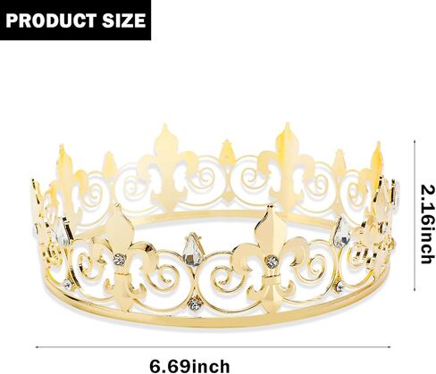 تاج ملك دائري فاخر من المعدن مرصع بحجر الراين للنساء والرجال in Kuwait