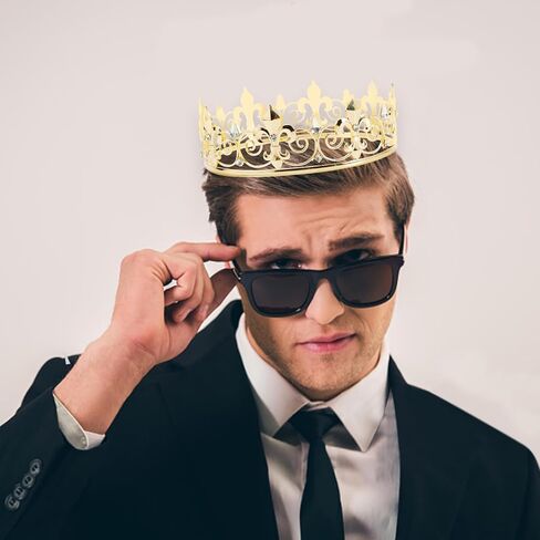 تاج ملك دائري فاخر من المعدن مرصع بحجر الراين للنساء والرجال in Kuwait