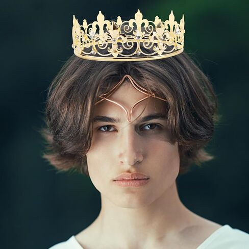 تاج ملك دائري فاخر من المعدن مرصع بحجر الراين للنساء والرجال in Kuwait