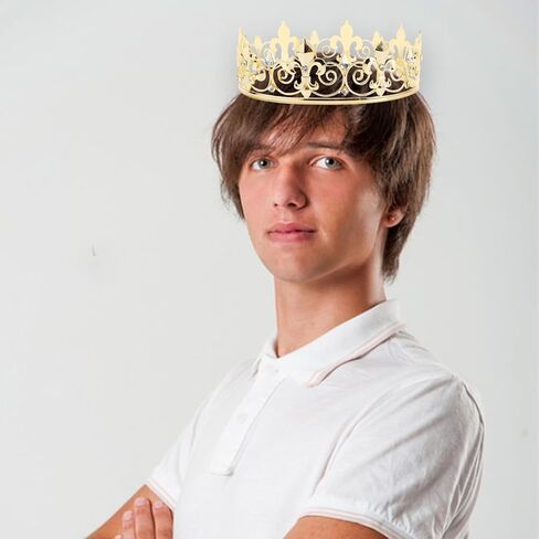 تاج ملك دائري فاخر من المعدن مرصع بحجر الراين للنساء والرجال in Kuwait