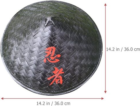 STOBOK Ninja Bamboo Hat Japan Samurai Hat Bamboo Hat Cosplay Knight Black Hat Vietnamese Japanese Coolie Straw Bamboo Cone Hat for Garden Farmer Fishing in Saudi Arabia
