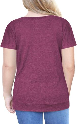 VOGRACE المرأة-حجم كبير-الصيف بلايز XL-4XL قصيرة الأكمام تي شيرت عادية الستر in Kuwait