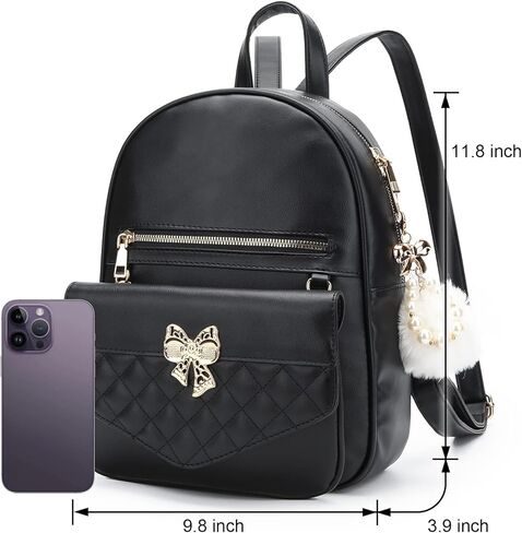 حقيبة ظهر I IHAYNER للنساء، حقيبة ظهر جلدية صغيرة للنساء حقيبة كتف للسفر مع حقائب يد قابلة للفصل، قطعتين in Kuwait