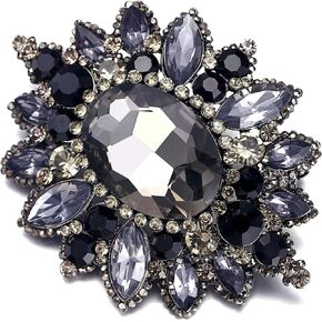 EVER FAITH Women's Rhinestone Crystal Elegant Sunflower Brooch