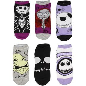 Disney Nightmare Before Christmas Jack Sally Oggie Boogie Character Ankle Socks 6 PK for Men and Women in Saudi Arabia