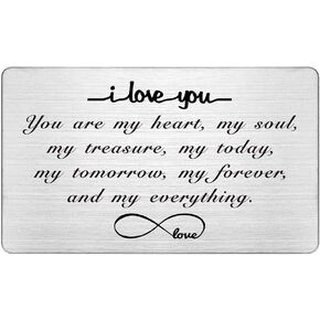 FALOGIJE Engraved Wallet Card Insert Men, Anniversary Card Gifts for Husband, I Choose You, Gifts for Husband from Wife, Groom's Gifts for Men, Romantic Gifts for Him, Fathers Day