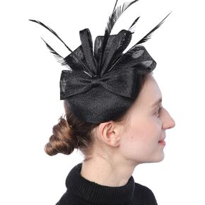 قبعة Biruil Fascinators للنساء والفتيات من ريش زهرة سيناماي وحفلات الشاي وحفلات الكوكتيل ومشبك شعر