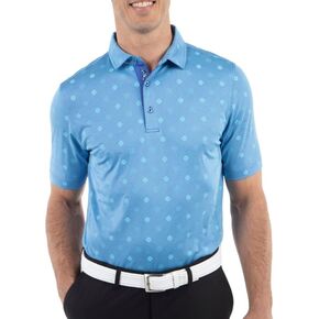 Bobby Jones Mens Short Sleeve Clover Print Performance Golf Polo Shirt (Size Small - 3XL)