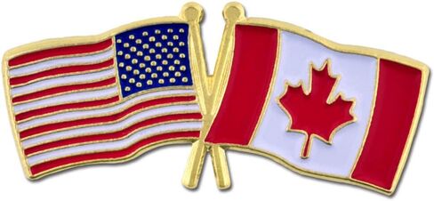 PinMart‘s USA and Canada Crossed Friendship Flag Enamel Lapel Pin - Country Flags Pins For Hats, Jackets, and Backpacks in Saudi Arabia