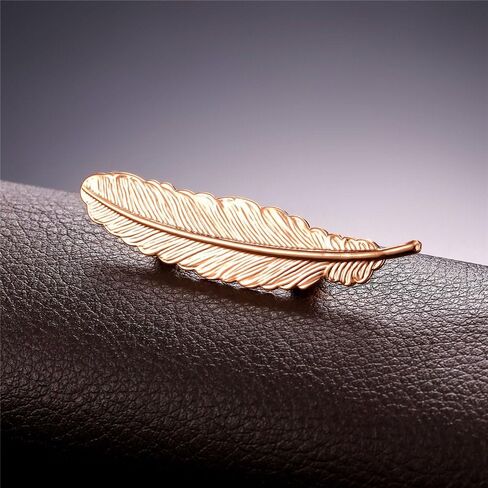 U7 Brooches Jewelry for Women Men, Stainless Steel 18K Gold Plated Classic Feather/Flower/Tree of Life/Custom Photo/Breast Cancer Awareness Pink Ribbion Brooches and Pins for Wedding Dress or Party in Kuwait