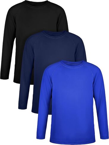 Poroka 3 قطع قميص واقي من الشمس للأولاد UPF50 + قميص طويل الأكمام للحماية من الشمس سريع الجفاف في الهواء الطلق قميص سباحة للأولاد in Kuwait