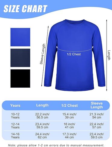 Poroka 3 قطع قميص واقي من الشمس للأولاد UPF50 + قميص طويل الأكمام للحماية من الشمس سريع الجفاف في الهواء الطلق قميص سباحة للأولاد in Kuwait