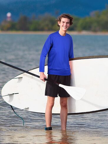 Poroka 3 قطع قميص واقي من الشمس للأولاد UPF50 + قميص طويل الأكمام للحماية من الشمس سريع الجفاف في الهواء الطلق قميص سباحة للأولاد in Kuwait