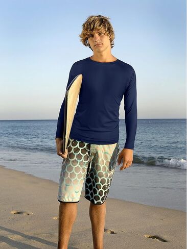 Poroka 3 قطع قميص واقي من الشمس للأولاد UPF50 + قميص طويل الأكمام للحماية من الشمس سريع الجفاف في الهواء الطلق قميص سباحة للأولاد in Kuwait