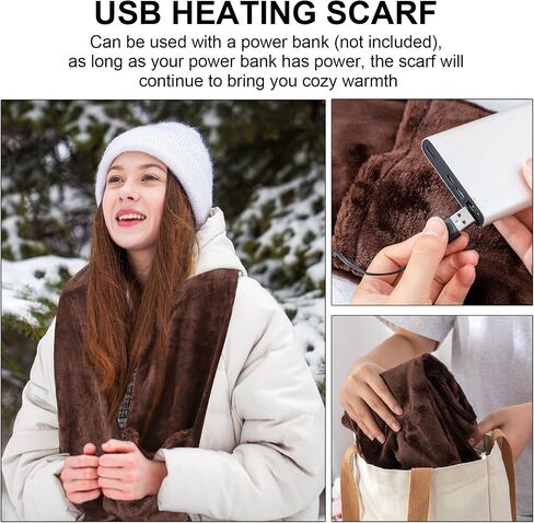 Mumufy Heated Scarf Rechargeable USB Heating Scarf with 2 Pockets Neck Heating Pad Neck Warmer Three Temp Setting (No Battery, No Power Bank) in Saudi Arabia