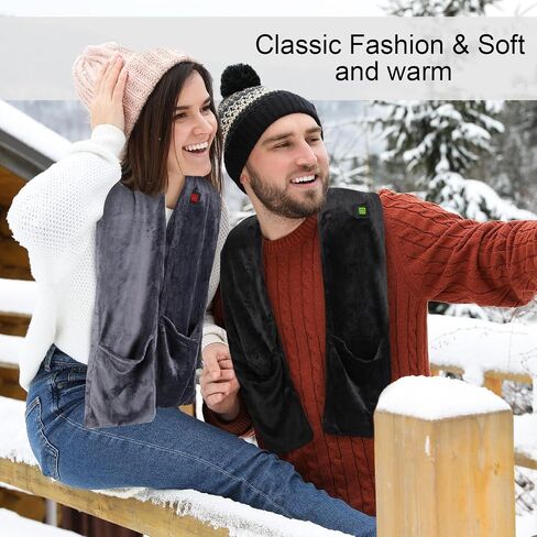 Mumufy Heated Scarf Rechargeable USB Heating Scarf with 2 Pockets Neck Heating Pad Neck Warmer Three Temp Setting (No Battery, No Power Bank) in Saudi Arabia