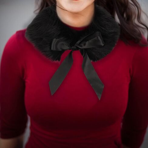 Felice Ann Women Fall Winter Warm Soft Faux Fur Collar Scarf Self Tie Warp Neck Warmer in Saudi Arabia