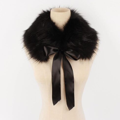 Felice Ann Women Fall Winter Warm Soft Faux Fur Collar Scarf Self Tie Warp Neck Warmer in Saudi Arabia
