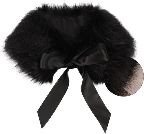 Felice Ann Women Fall Winter Warm Soft Faux Fur Collar Scarf Self Tie Warp Neck Warmer in Saudi Arabia