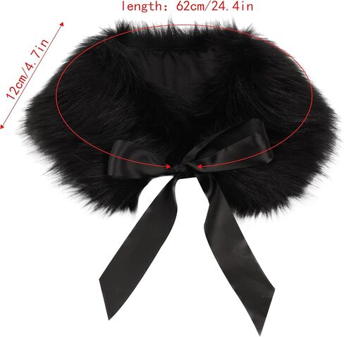Felice Ann Women Fall Winter Warm Soft Faux Fur Collar Scarf Self Tie Warp Neck Warmer in Saudi Arabia
