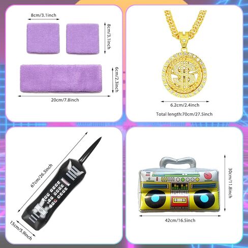 Mastparty 80s بدلة رياضية للرجال والنساء 90s ريترو الهيب هوب مجموعة أزياء شل البدلة موضوع ملابس الحفلات in Kuwait